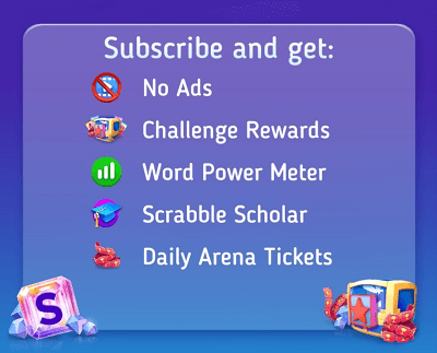 Screenshot of the Scrabble Club benefits